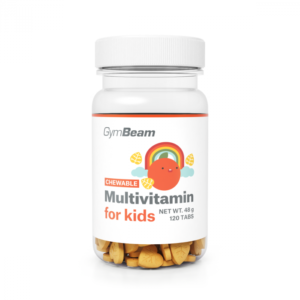 GymBeam Multivitamín, tablety na cmúľanie pre deti pomaranč odhadovaná cena: 5.95 EUR