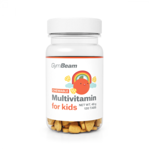 GymBeam Multivitamín, tablety na cmúľanie pre deti pomaranč odhadovaná cena: 6.5 EUR