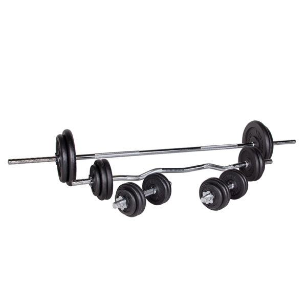 Nakladací činkový set inSPORTline Castblack 180+120+40 cm/30 mm 125kg odhadovaná cena: 499.9 EUR