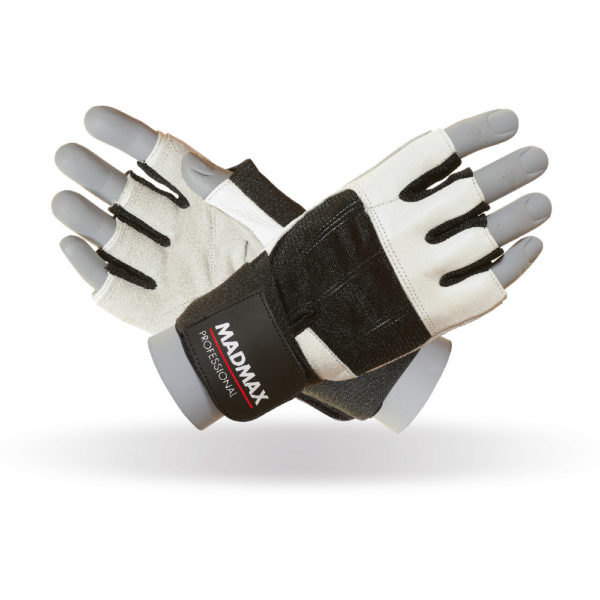Fitness rukavice MadMax Professional 2021 bielo-čierna – XXL odhadovaná cena: 12.9 EUR