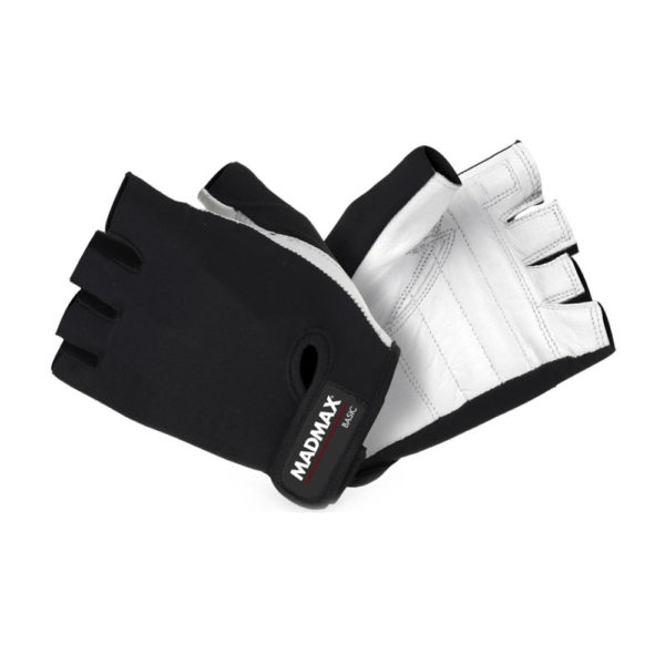 Fitness rukavice MadMax Basic bielo-čierna – L odhadovaná cena: 6.2 EUR