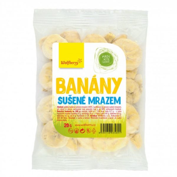 Wolfberry banány sušené mrazom 20 g odhadovaná cena: 1.95 EUR