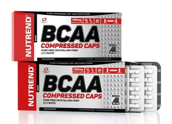 BCAA Compressed Caps – Nutrend  120 kaps. ODHADOVANÁ CENA: 17,90 EUR