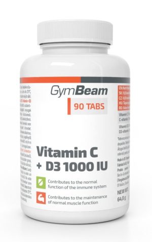 Vitamin C + D3 1000 IU – GymBeam 90 tbl. odhadovaná cena: 5,95 EUR