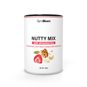 GymBeam Nutty Mix s jahodami 10 x 300 g odhadovaná cena: 90.95 EUR
