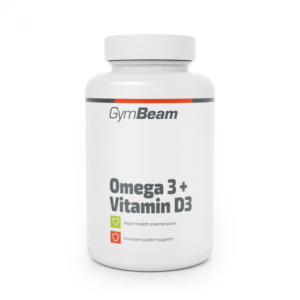 GymBeam Omega 3 + Vitamin D3 90 kaps. odhadovaná cena: 7.95 EUR
