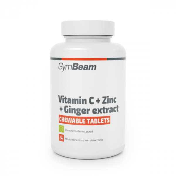 GymBeam Vitamín C + Zinok + extrakt zo zázvoru na cmúľanie 90 tab. ODHADOVANÁ CENA: 6.95 EUR