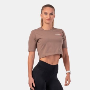 NEBBIA Dámske tričko Crop Top Minimalist Logo Brown  XS odhadovaná cena: 28.95 EUR
