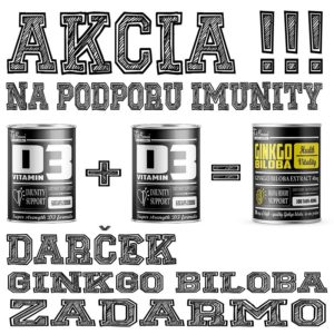 2+1 Zadarmo: Vitamín D3 + Ginkgo Biloba Zadarmo – FitBoom 60 kaps. + 60 kaps. + 100 tbl. odhadovaná cena: 19,90 EUR