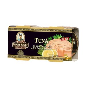 Franz Josef Kaiser Tuniak steak v slnečnicovom oleji s citrónom 2 x 80 g odhadovaná cena: 2.5 EUR