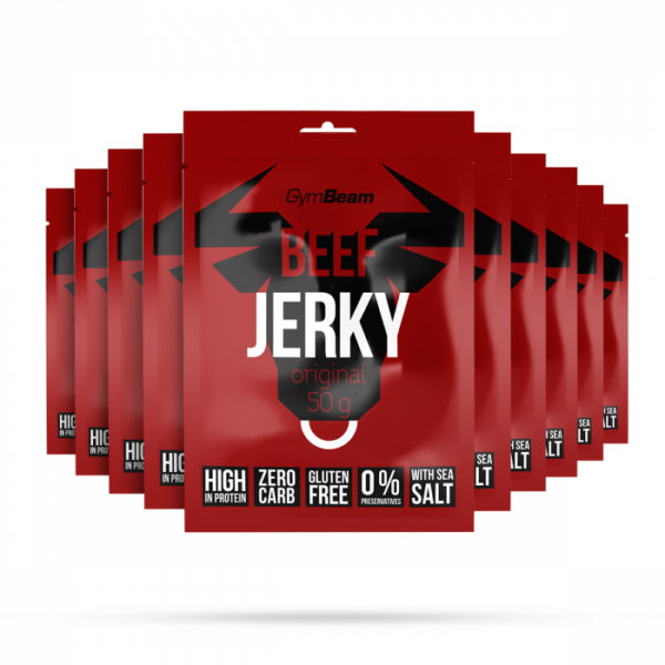 GymBeam Sušené mäso Beef Jerky 10 x 50 g teriyaki odhadovaná cena: 36.95 EUR
