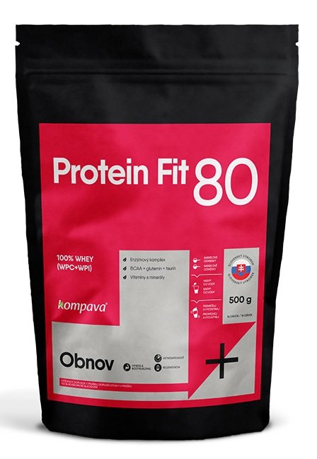 Protein Fit 80 – Kompava 500 g Jahoda odhadovaná cena: 21,90 EUR