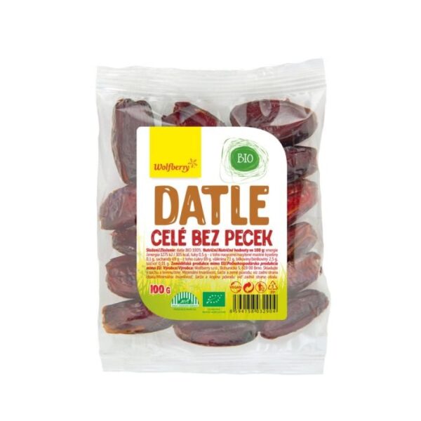 Wolfberry BIO Datle celé 100 g odhadovaná cena: 1.7 EUR