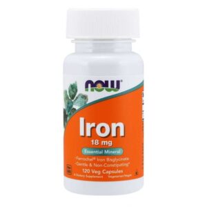 NOW Iron Bisglycinate železo chelát Ferrochel 18 mg 120 kapsúl odhadovaná cena: 7.5 EUR