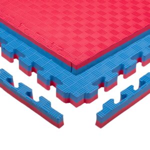 Puzzle tatami podložka inSPORTline Malmeida 100x100x4 cm červeno-modrá, vzor 5 prúžkov odhadovaná cena: 29.9 EUR