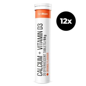 GymBeam Vápnik + Vitamín D3 šumivý 12 x 20 tab pomaranč odhadovaná cena: 22.2 EUR
